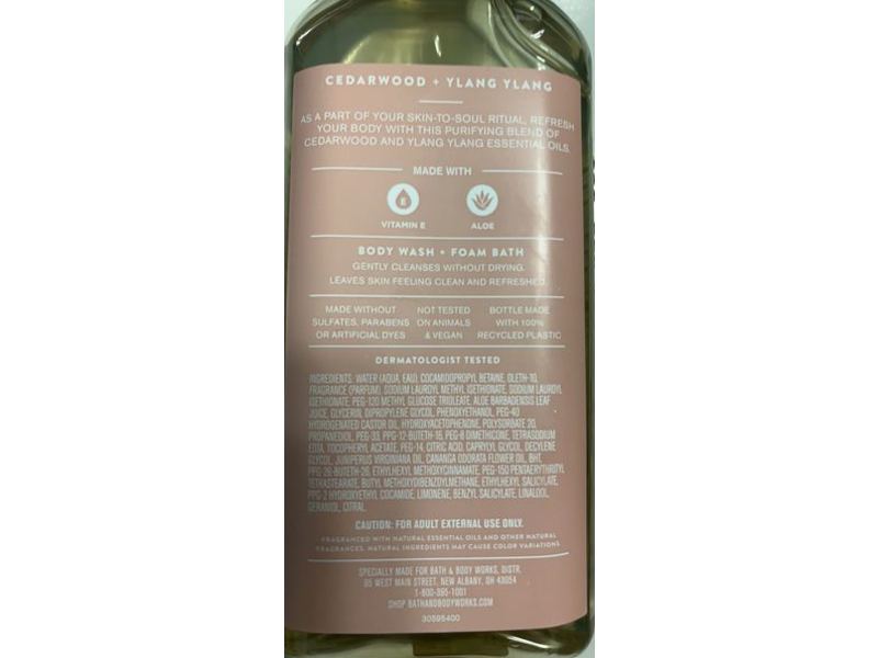 Bath & Body Works Refresh Your Body, Cedarwood + Ylang Ylang, 10 fl oz/ 295 mL