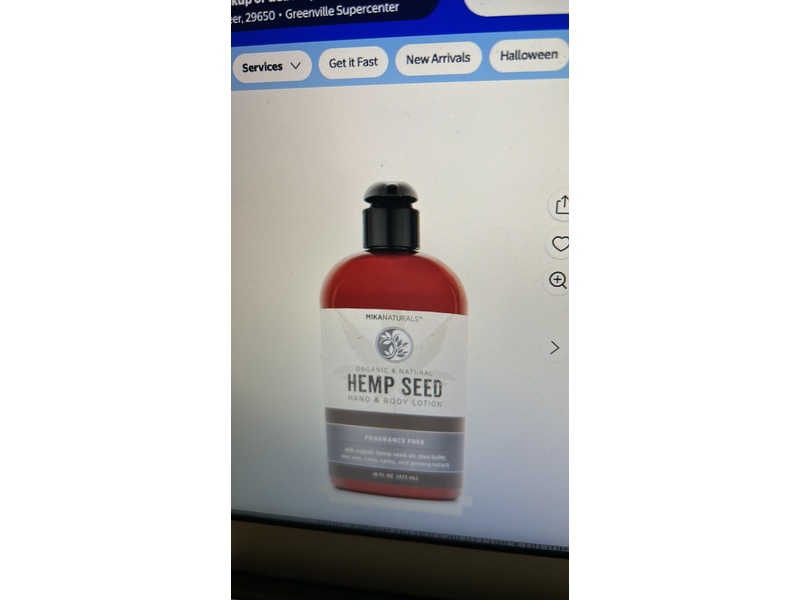 Mika Naturals Organic Hemp Seed Hand Body Lotion, Wild Vanilla Ginger, 16 fl oz/473 mL