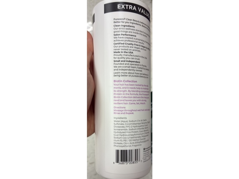 Pure Zero Biotin Strengthening Shampoo, 20 fl oz/591 mL