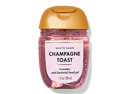 Bath & Body Works Pocket Bac Antibacterial Hand Gel, Champagne Toast, 1 fl oz/29 mL