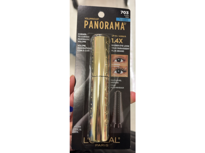 L’Oreal Paris Voluminous Panorama Waterproof Mascara, 703 Black Noir, 0.31 fl oz/9.4 mL