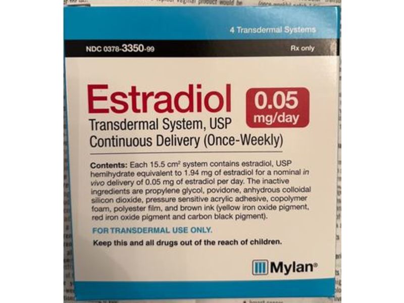Estradiol Transdermal System USP Continuous Delivery 0.05 mg/day Mylan (RX)