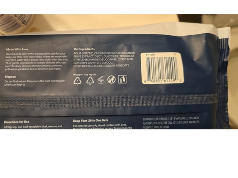 Millie Moon Pure Water Wipes, 72 Count