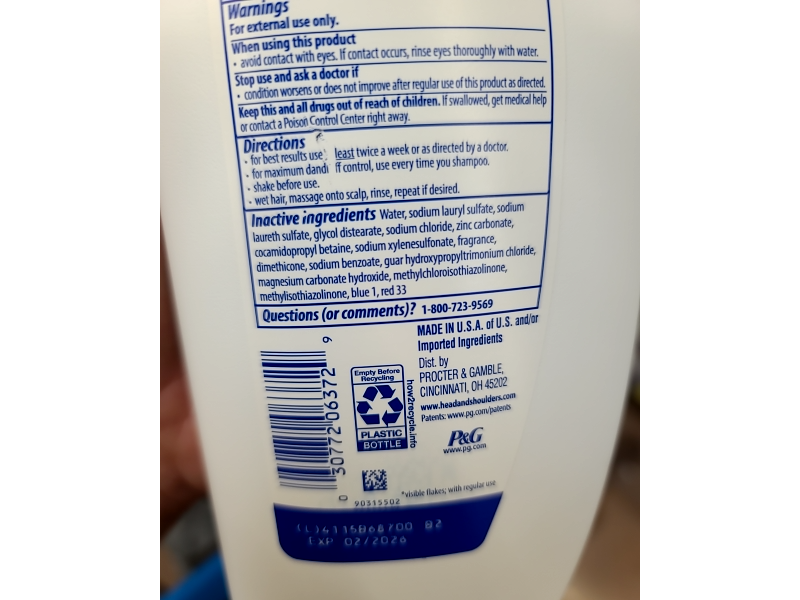 Head & Shoulders Men Pure Sport Old Spice Dandruff Shampoo, 20.7 fl oz/613 mL