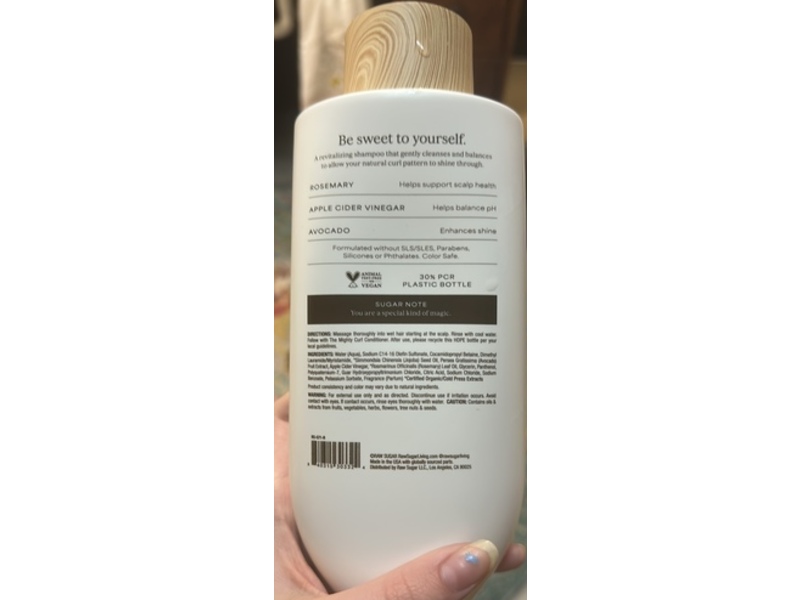 Raw Sugar The Mighty Curl Shampoo, Rosemary+Cider Vinegar, 16 fl oz/473 mL