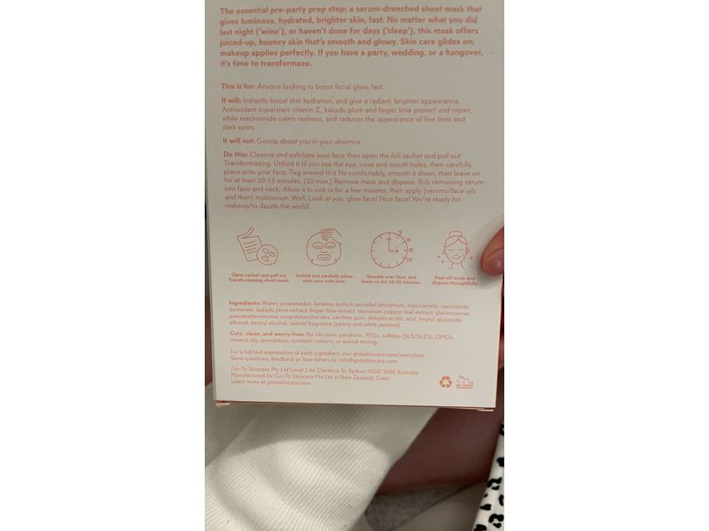 Go-To Transformazing Natural Sheet Mask