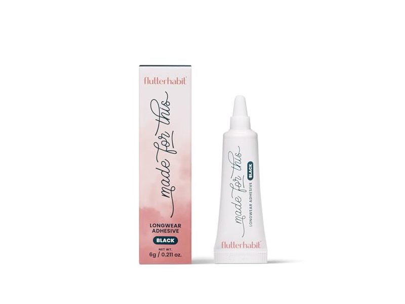 FlutterHabit Made For This Longwear Adhesive, Black, 0.211 oz/6 g