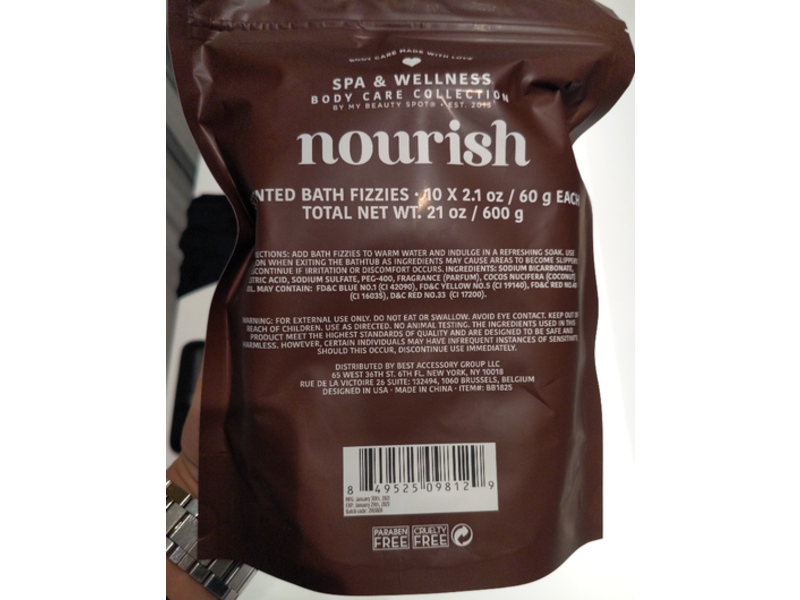 Best Accessory Group Nourish Scented Bath Fizzies, Coconut Oil, 21 oz/600 g, 10 Count