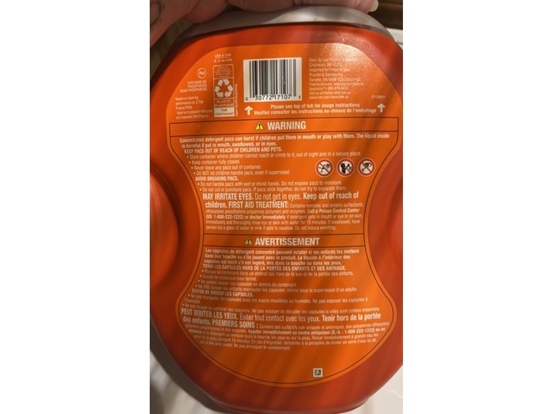Tide Odor + Oxi Laundry Detergent Advanced Odor + Stain Fighter Power Pods, Original Scent, 57 Count, 84 oz/2.39 kg