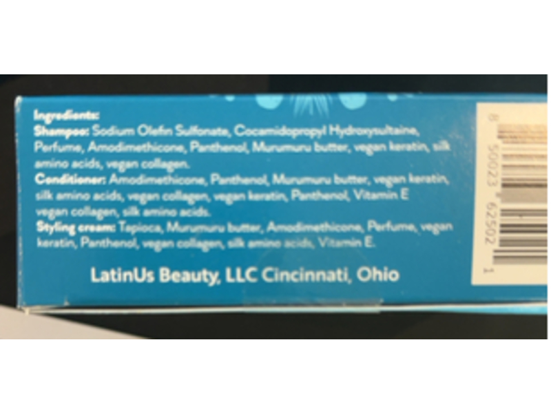 Lu LatinUs Beauty Impossible Keratin Control Shampoo, Conditioner & Styling Cream Set