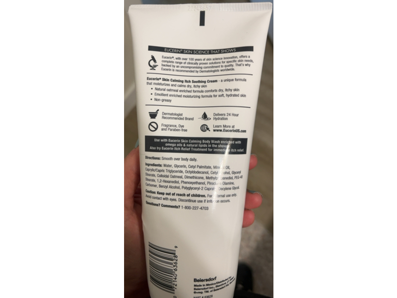 Eucerin Skin Calming Itch Soothing Cream, 14 oz/396 g