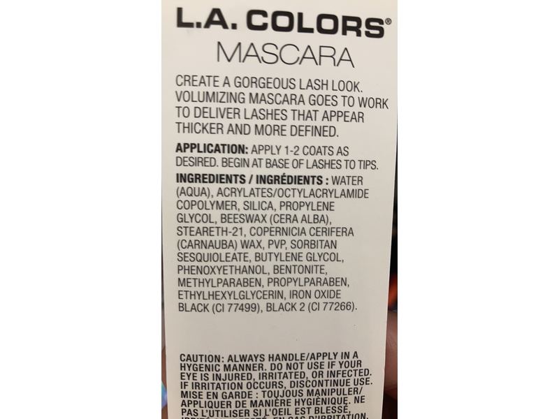L.A. Colors Volumizing Mascara, Black, 0.22 oz/6.5 mL