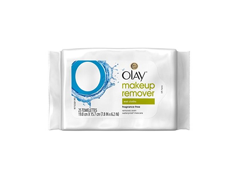 Olay Make Up Remover Wet Cloths, Fragrance-Free, 25 Ct