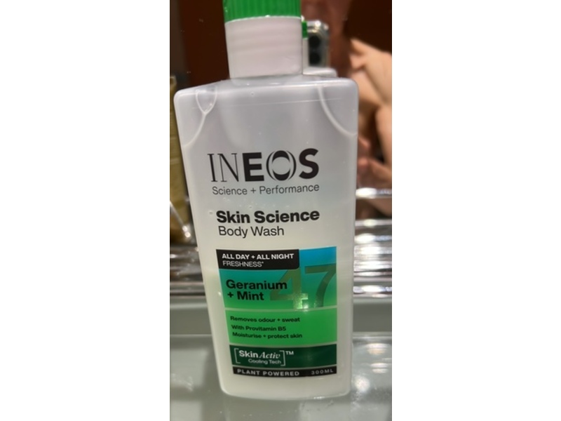 Ineos Skin Science Body Wash, Geranium & Mint, 300 mL