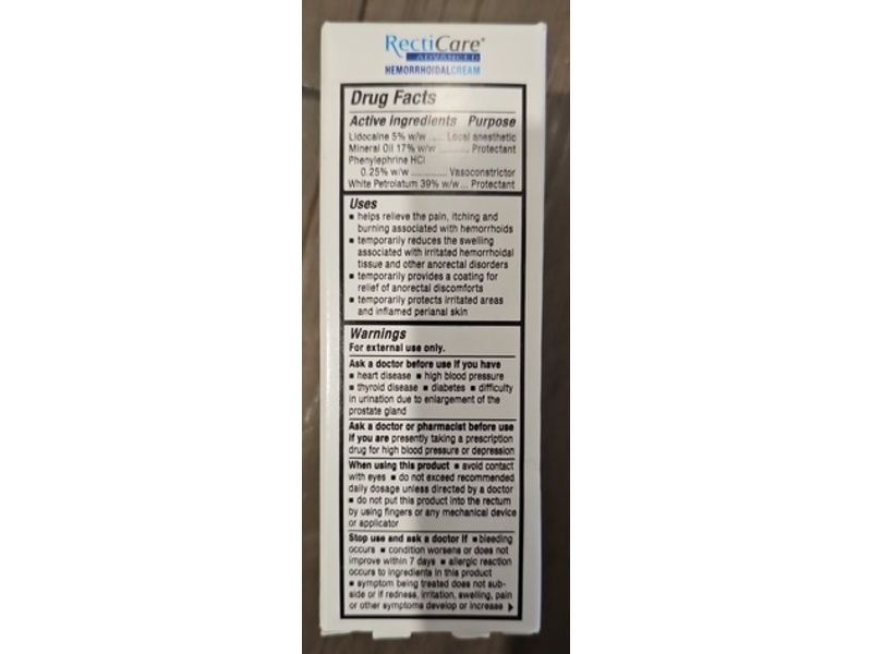 RectiCare Advanced Hemorrhoidal Cream, 15 g