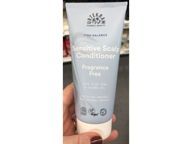 Urtekram Sensitive Scalp Conditioner, Fragrance Free, Aloe Vera & Jojoba Oil, 6.0 fl oz/180 mL