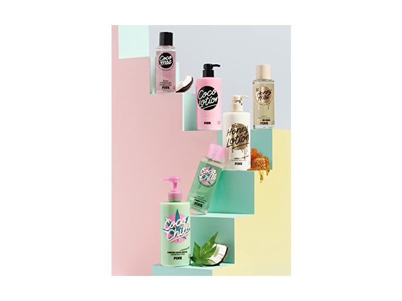 Victoria's Secret Coco Chill Calming Body Lotion, Pink, Cannabis Sativa Seed Oil, 34 fl oz/414 mL