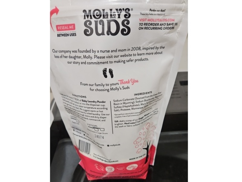 Molly's Suds Baby Laundry Detergent Powder, Sweet Baby Shea, 120 Loads, 79.00 oz/2.23 kg