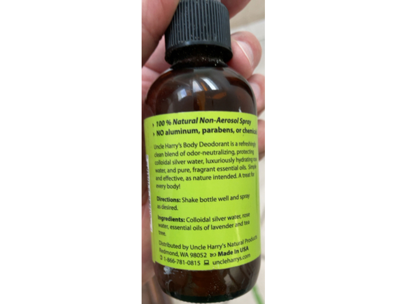 Uncle Harry's Body Deodorant, Lavender/Tea Tree, 4 fl oz/118 mL
