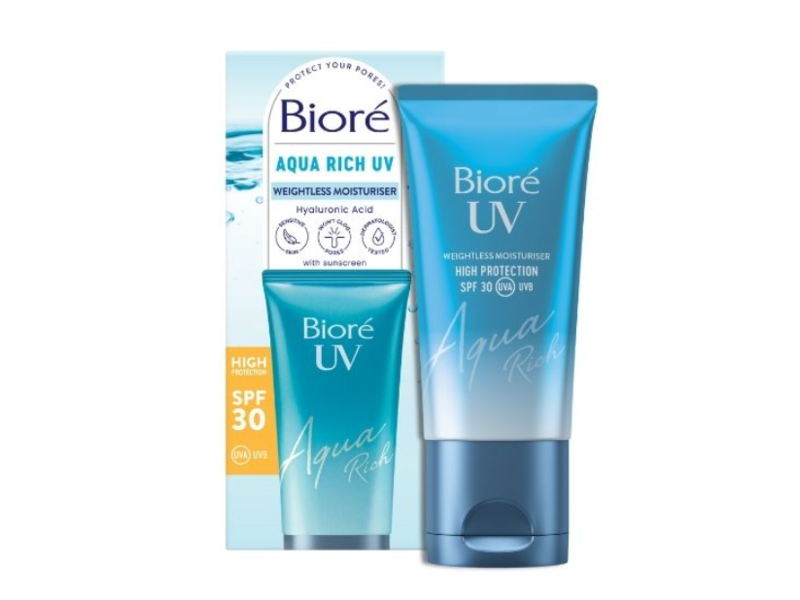Biore Aqua Rich Uv Weightless Moisturiser, SPF 30 Hyaluronic Acid, 1.7 fl oz/50 mL
