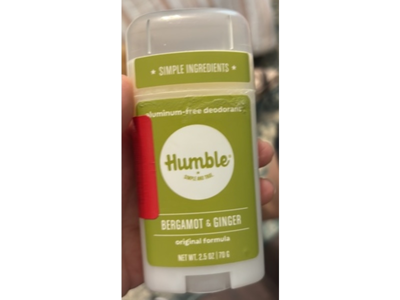Humble Nothing Bad Aluminum Free Deodorant, Bergamot & Ginger, 2.5 oz/70 g