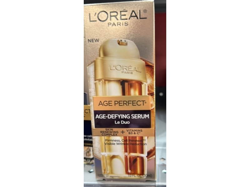 L'Oreal Paris Age Perfect Age-Defying Serum Le Duo, Skin Renewing Complex + Vitamin B3 & C, 1 fl oz/30 mL