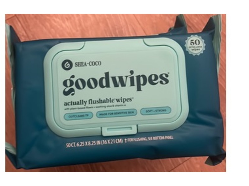Goodwipes Flushable Wipes, Shea-Coco, 50 Count