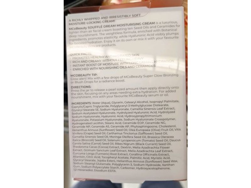 MCoBeauty Souffle Dream Moisturizing Cream, 1.01 fl oz/30 mL