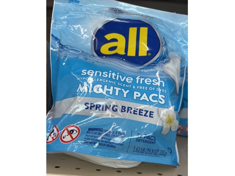 All Detergent Mighty Pacs, Spring Breeze, 30 Pacs, 25.8 oz/733 g