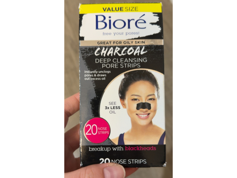 Biore Deep Cleansing Pore Strips, Charcoal, 20 Count