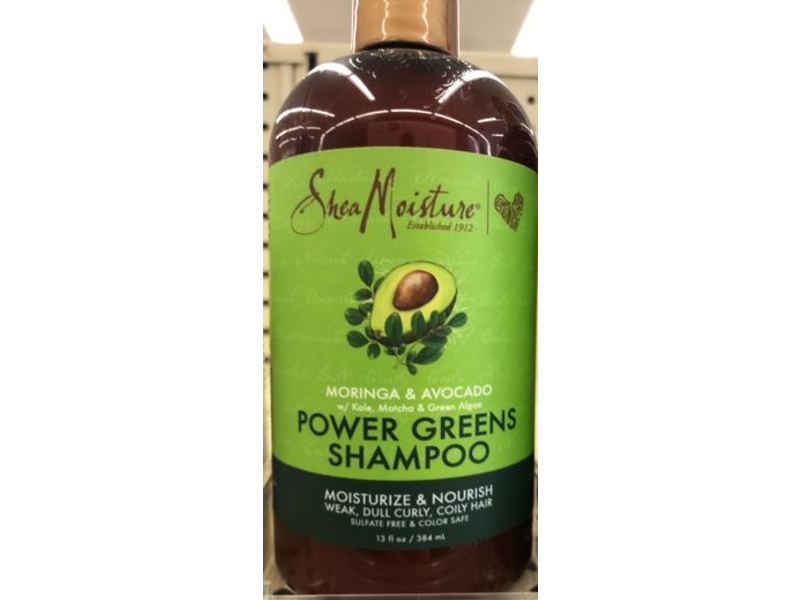 SheaMoisture Power Greens Shampoo, Moringa Avocado, 13 fl oz/384 mL