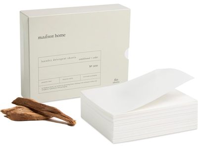 Madison Home Laundry Detergent Sheets, Sandalwood + Cedar, No 200, 60 Count