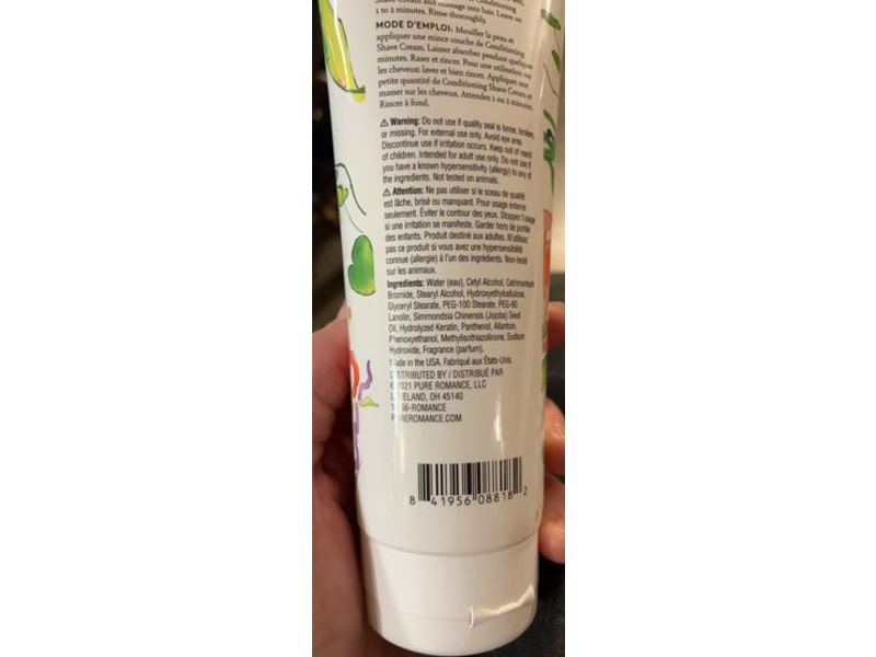 Pure Romance Secret Garden Conditioning Shave Cream, Water Cress & Lilly, 8 fl oz/240 mL