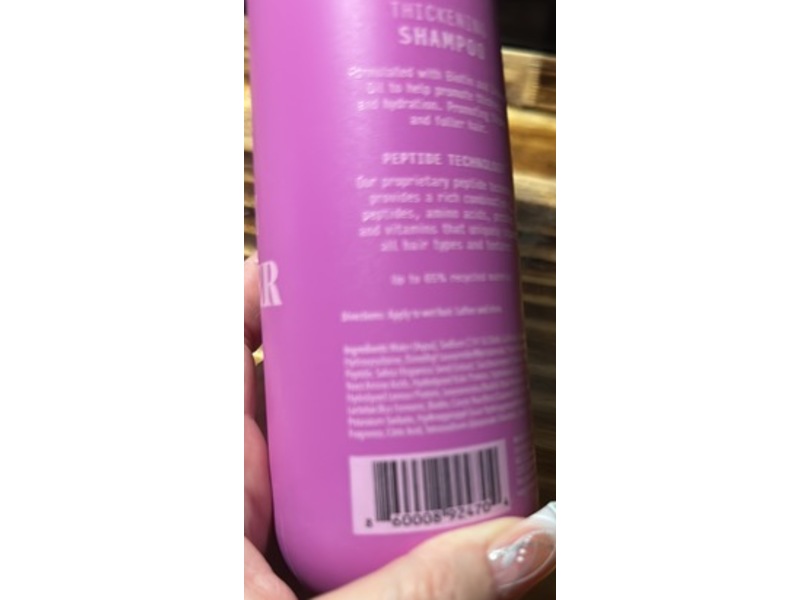 V&Co. Thickening Shampoo, Peptides + Biotin, 12 fl oz/355 mL