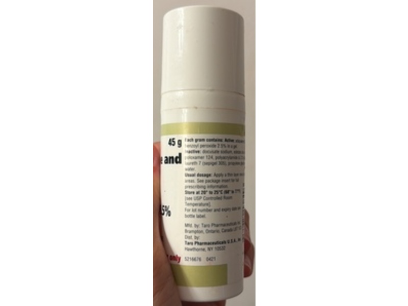 Adapalene and Benzoyl Peroxide Gel 0.3%/2.5%, 45 g, Taro (Rx)