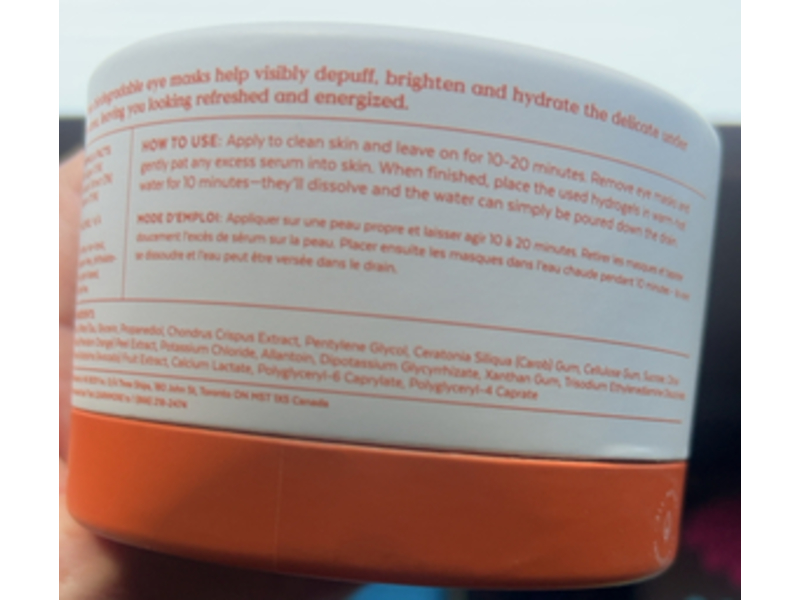 Three Ships Brighter Days Biodegradable Eye Masks, Red Algae + Avocado, 2.92 oz/83 g, 60 Count