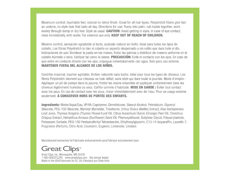 Latitude By Great Clips Molding Paste, Irish Moss + Nettle, 3.4 fl oz/100 mL