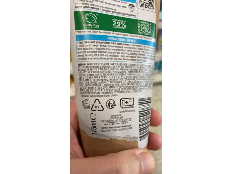 Garnier Ambre Solaire Kids Sensitive Protection Lotion, SPF 50+, 175 mL