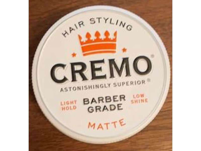Cremo Barber Grade Hair Styling Matte Cream, Light Hold, Low Shine, 4 oz