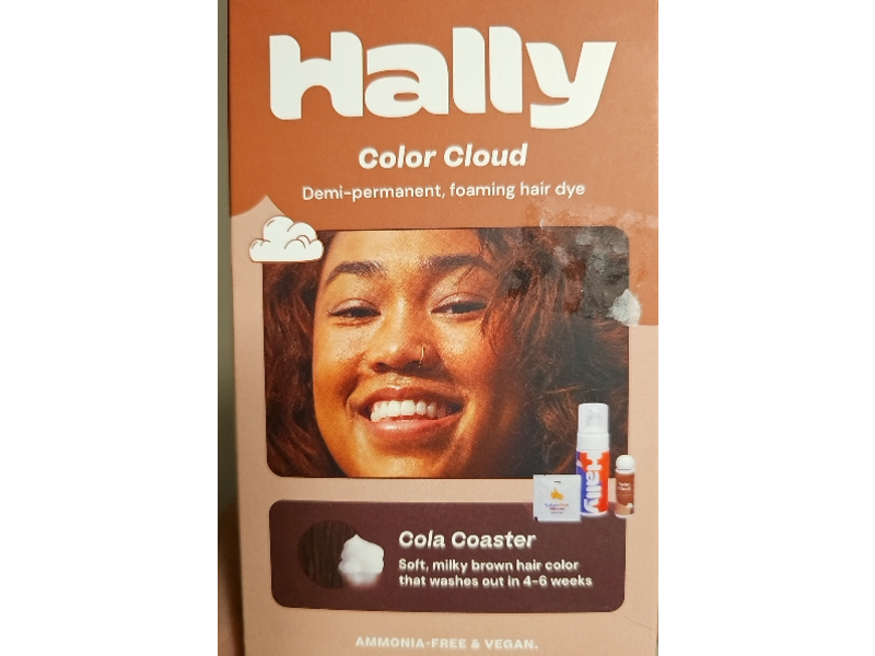 Hally Color Cloud Semi-Permanent Hair Dye Kit, Cola Coaster
