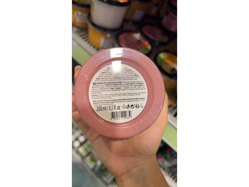 Organic Shop Body Scrub Natural Raspberry Cream and Sugar 250ml