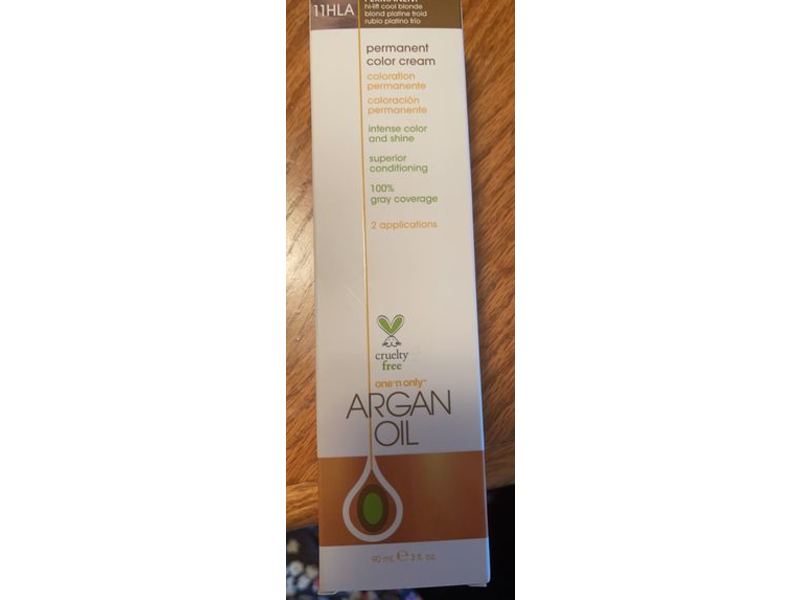 Argan Oil Permanent Color Cream, 11HLA Hi-Lift Cool Blonde, 3 fl oz/90 mL