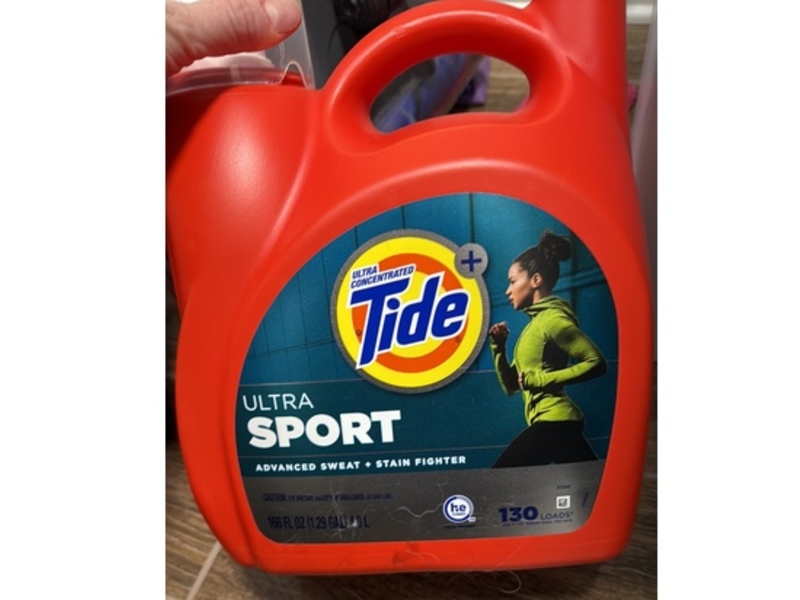 Tide Ultra Concentrated Sport Liquid Laundry Detergent, Advanced Sweat + Stain Fighter, 130 Loads, 106 fl oz/49 L