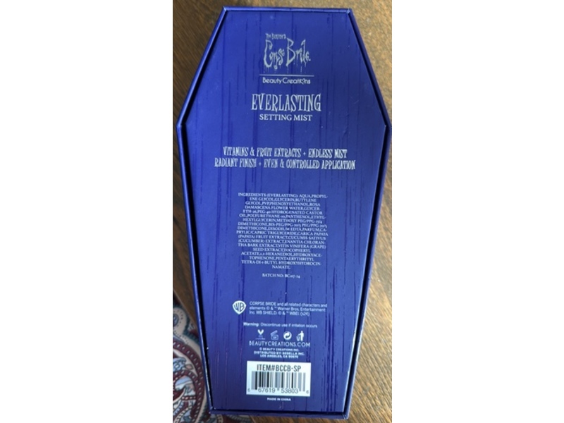 Beauty Creations x Tim Burton's Corpse Bride Everlasting Setting Mist, 3.38 fl oz/100 mL