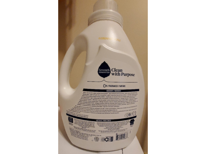 Seventh Generation Liquid Laundry Detergent, Free & Clear, 60 Loads, 90 fl oz/ 2.6 L