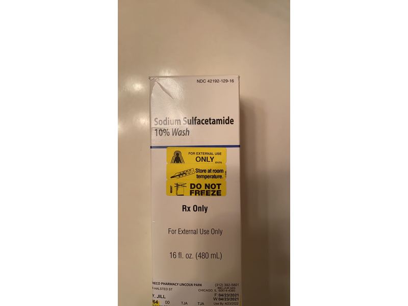 Sodium Sulfacetamide 10% Wash, 480 mL Acella Pharmaceuticals (RX)