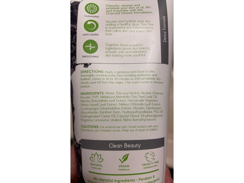 Skin Aesthetics Deep Cleansing Peel-Off Face Mask, Charcoal & Tea Tree, 200 mL