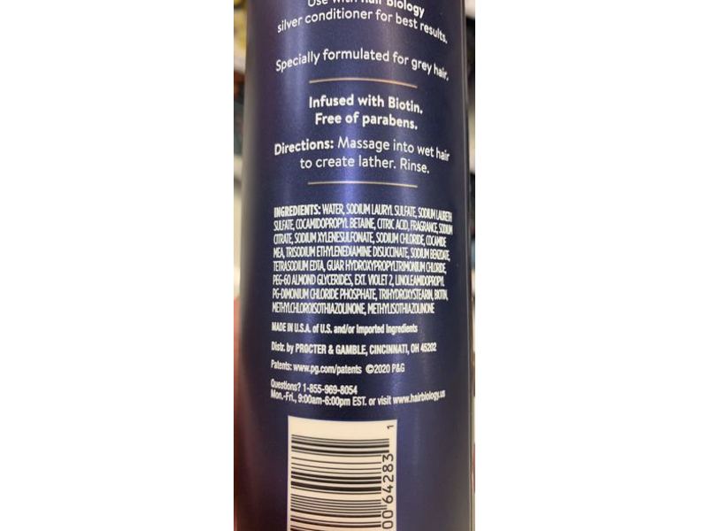 Hair Biology Silver Shampoo, Silver & Glowing, 12.8 fl oz/380 mL