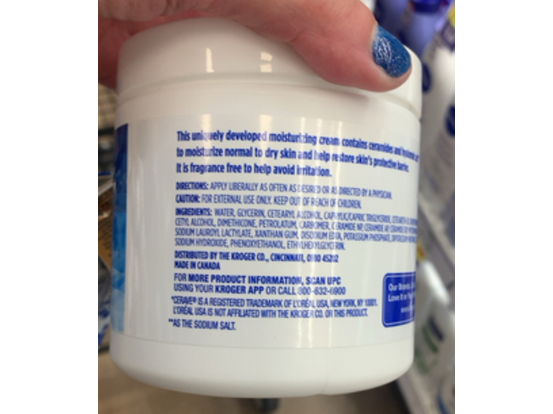 Kroger Moisturizing Cream, Ceramides & Hyaluronic Acid, 454 g