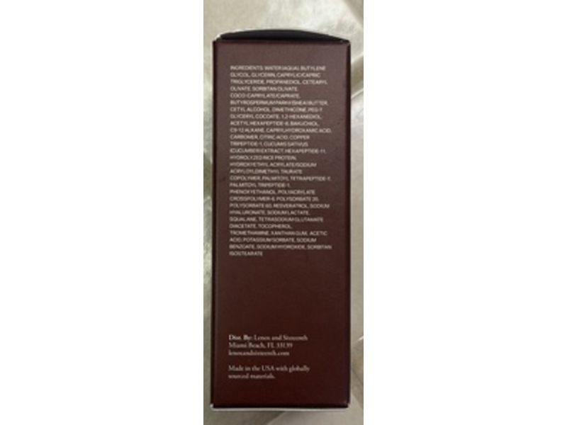 Lenox & Sixteenth Smoothing Peptide Moisturizer, Soft Landing, 0.5 fl oz/15 mL